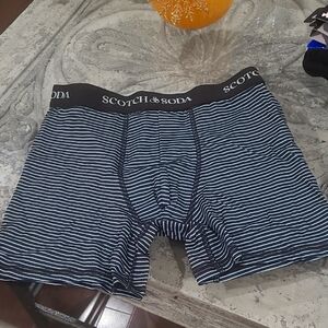 Scotch & Soda Men's Black Striped Boxer Briefs new small
